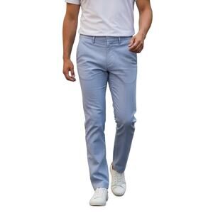 Old Navy Men's Slim Chino Dress Pants 32 Chambray Blue Trousers Cotton Mid Rise